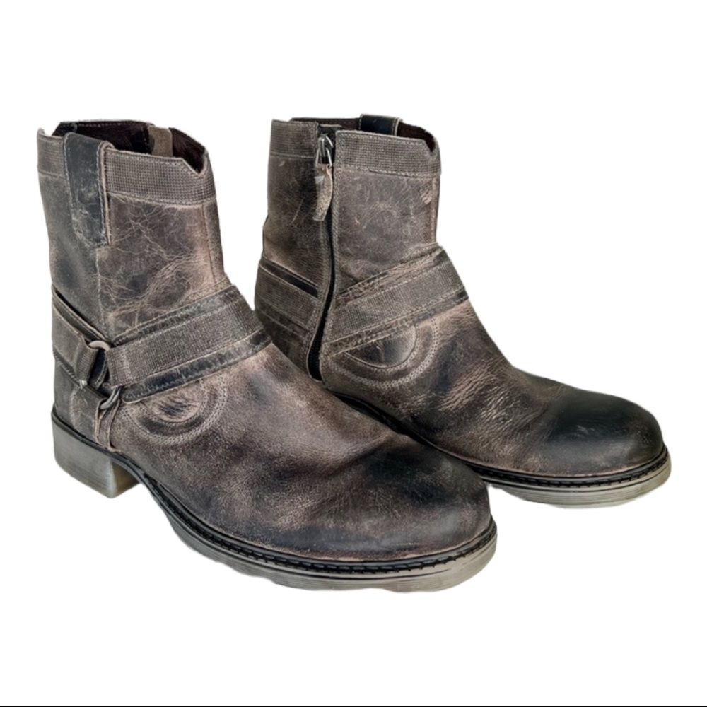 ROAN by Bed Stu Colton II Leather Combat Boot Black Greenland Mens Size 8